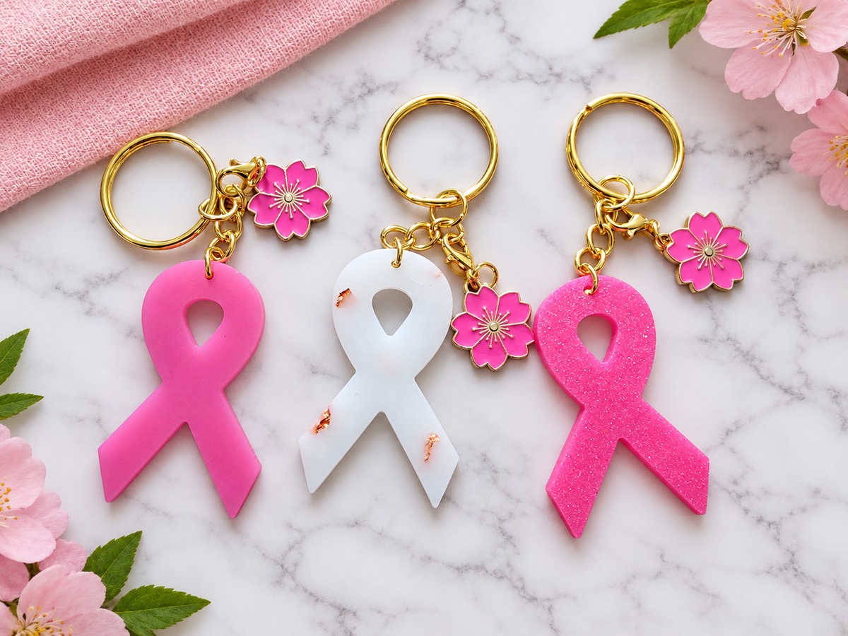 🎀 Porte-clé Solidaire Octobre Rose